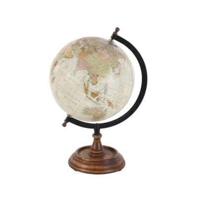 Image showing  Mango Wood Traditional Globe, 14 in. x 9 in. x 9 in., Brown