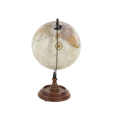 Image showing  Mango Wood Traditional Globe, 14 in. x 9 in. x 9 in., Brown