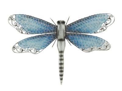Image showing  Turquoise Metal Eclectic Dragonfly Outdoor Wall Decor, 25 in. x 16 in.