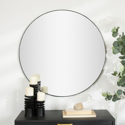 Harper & Willow Oversize Black Contemporary Wood Wall Mirror, 36 in. x 36 in., 60154