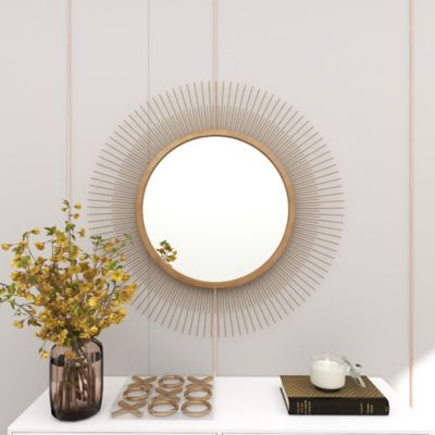 Harper & Willow Gold Metal Starburst Wall Mirror, 36 in. x 2 in. x 36 in.
