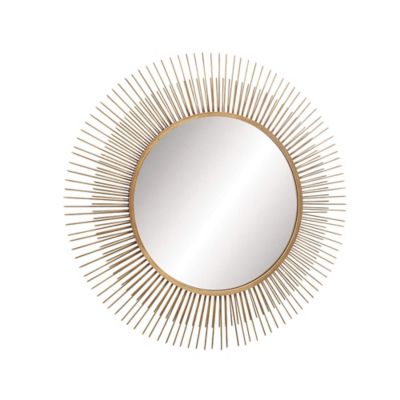 Image showing  Gold Metal Starburst Wall Mirror, 36 in. x 2 in. x 36 in.