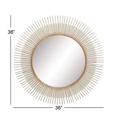 Image showing  Gold Metal Starburst Wall Mirror, 36 in. x 2 in. x 36 in.