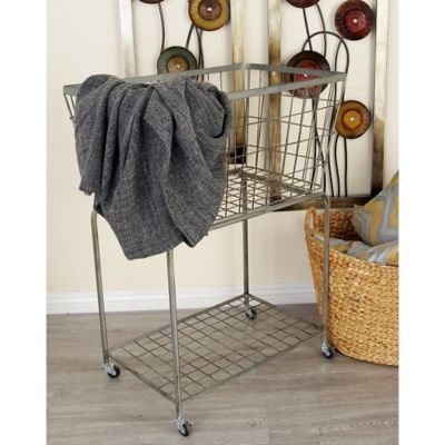 Image showing  Grey Industrial Metal Storage Cart, 36 in. x 28 in.