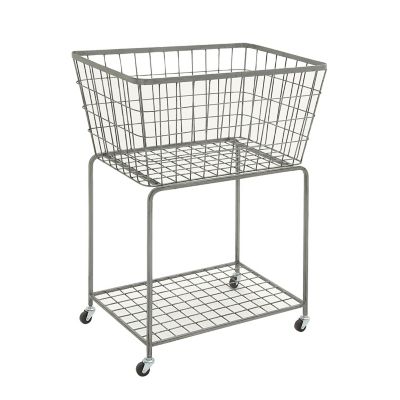 Image showing  Grey Industrial Metal Storage Cart, 36 in. x 28 in.