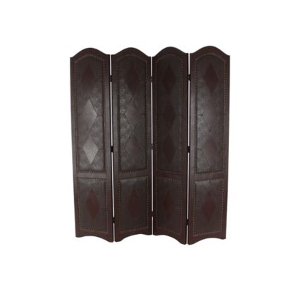 Image showing  Wood Traditional Room Divider Screen, 71 in. x 64 in., Dark Brown