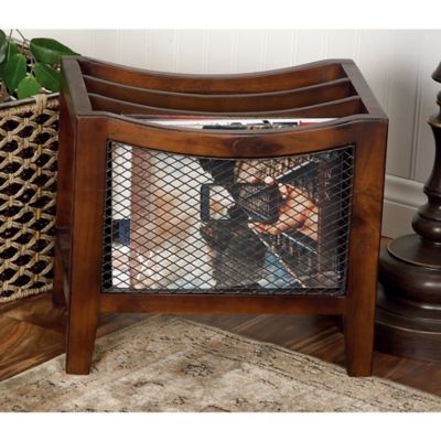 Harper & Willow Wood Traditional Magazine Rack Holder, 13 in. x 15 in. x 11 in., Brown