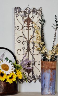 Harper & Willow White Wood Rustic Wall Decor, 32 in. x 11 in., 2 pc.