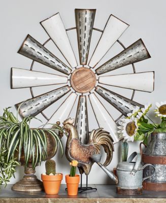 Harper & Willow White Metal Farmhouse Outdoor Wall Decor, 31 in.