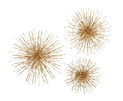 Image showing  Gold Metal Contemporary Wall Decor, 3 pc.