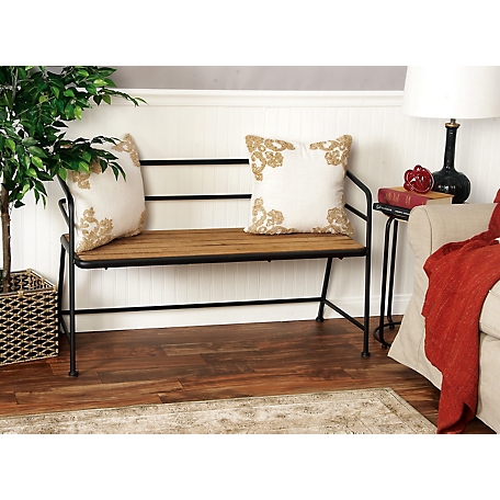 Harper & Willow Iron and Wood Industrial Bench