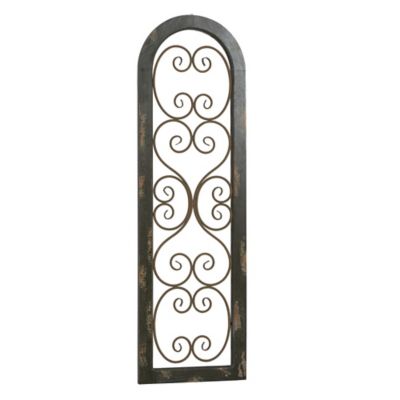 Image showing  Brown Rustic Ornamental Metal Wall Decor, 48 in. x 15 in.