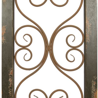Image showing  Brown Rustic Ornamental Metal Wall Decor, 48 in. x 15 in.