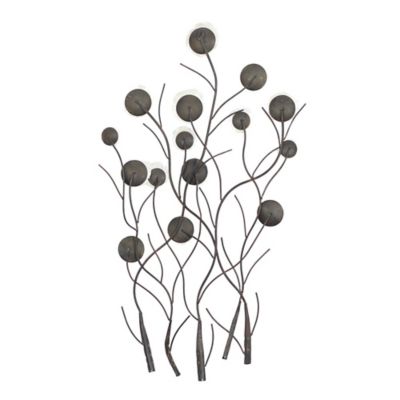 Image showing 5 th Harper & Willow White Metal Floral Wall Decor with Capiz Accents, 24 in. x 36 in.