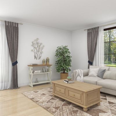 Image showing 8 th Harper & Willow White Metal Floral Wall Decor with Capiz Accents, 24 in. x 36 in.