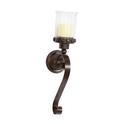 Image showing  20 in. Iron Traditional Candle Wall Sconce, Brown