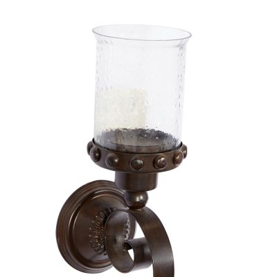 Image showing  20 in. Iron Traditional Candle Wall Sconce, Brown