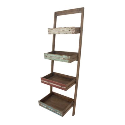 Image showing  5-Shelf Wood Farmhouse Shelving Unit