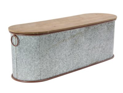 Image showing  Metal Farmhouse Storage Benches, 3-Pack
