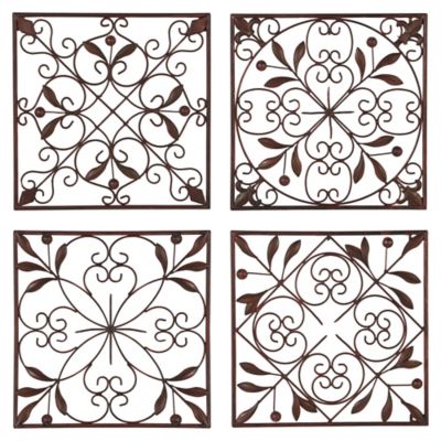 Harper & Willow Brown Metal Rustic Wall Decor, 14 in. x 14 in., 4 pc.