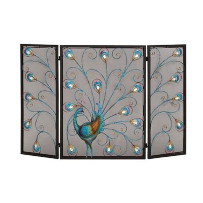 Image showing  Multicolor Metal Eclectic Fireplace Screen, 32 in. x 48 in. x 1 in.