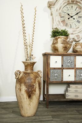 Harper & Willow Beige Ceramic Farmhouse Vase, 29 x 15 x 15in., 68672