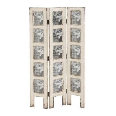 Image showing  Wood Farmhouse Room Divider Screen, 51 in. x 1 in. x 27 in., White