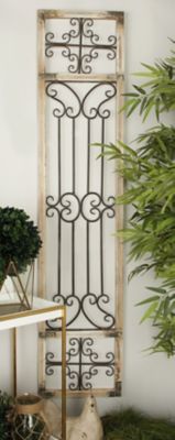 Harper & Willow Grey Traditional Ornamental Metal Wall Decor, 72 in. x 16 in.