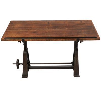 Image showing  Industrial Teak Wood Console Table, 62 in. x 30 in. x 31.88 in.