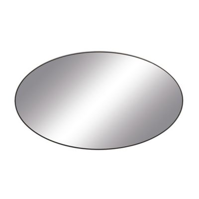 Image showing  Black Contemporary Wood Wall Mirror, Oval, 40 in. x 24 in., 60150