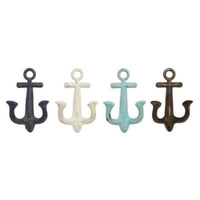 Image showing  Metal Coastal Wall Hooks, 5 in. x 9 in., Multicolor, 4-Pack