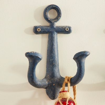 Image showing  Metal Coastal Wall Hooks, 5 in. x 9 in., Multicolor, 4-Pack