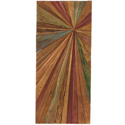 Image showing  Brown Rustic Abstract Teak Wood Wall Decor, 18 in. x 39 in.