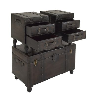 Image showing  Wood Traditional Storage Benches, 3-Pack