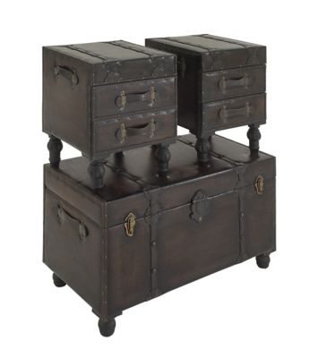 Image showing  Wood Traditional Storage Benches, 3-Pack