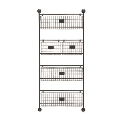 Image showing  Metal Industrial Magazine Rack Holder, 61 in. x 27 in. x 5 in., Black