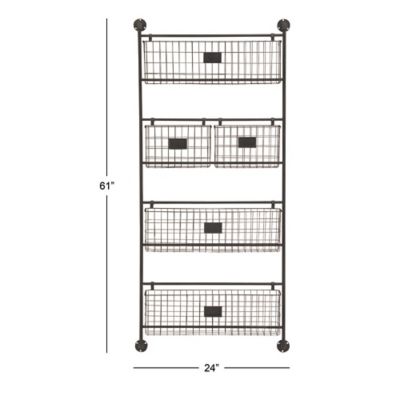Image showing  Metal Industrial Magazine Rack Holder, 61 in. x 27 in. x 5 in., Black