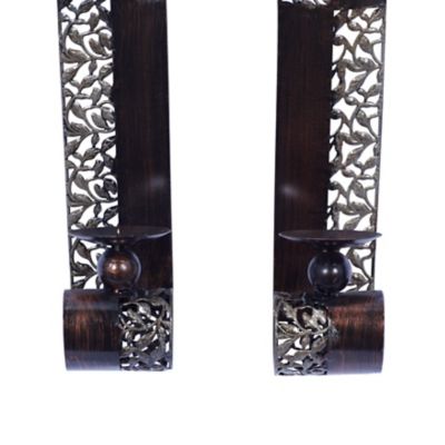 Image showing  Brown Metal Traditional Wall Sconces, 20 in. x 5 in., 2 pc.