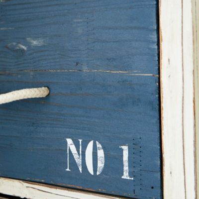 Image showing  30 in. x 19 in. x 12 in. 3-Drawer Coastal Wood Chest, White