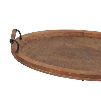 Image showing  Natural Brown Wood Rustic Tray, 4 in. x 29 in. x 19 in.