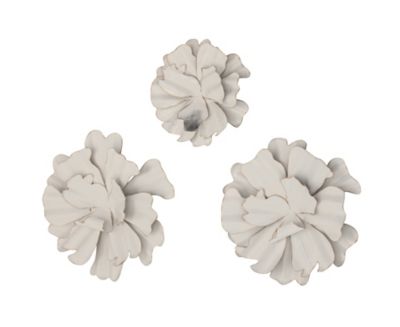 Image showing  White Metal Modern Wall Decor, 13 in., 17 in., 19 in., 3 pc.