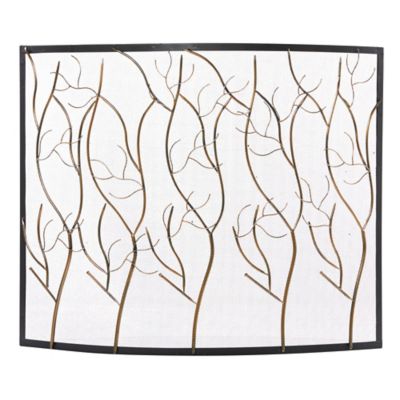 Image showing  Brass Metal Eclectic Fireplace Screen, 33 in. x 39 in. x 7 in.