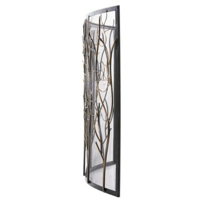 Image showing  Brass Metal Eclectic Fireplace Screen, 33 in. x 39 in. x 7 in.