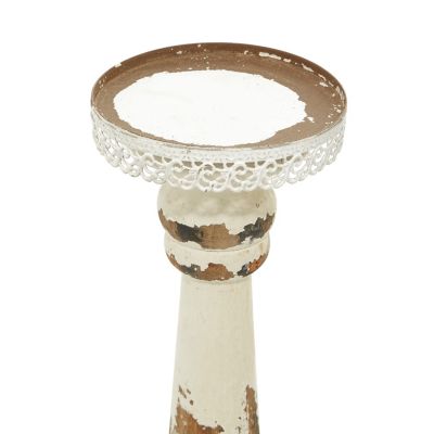 Image showing  Brown Wood Traditional Candle Holders, 13 in., 15 in., 2 pc., 44410