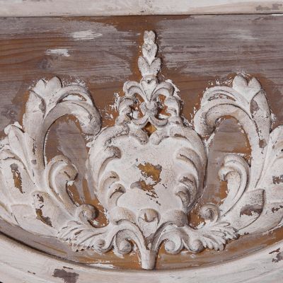 Image showing  Brown Wood Carved Acanthus Floral Wall Mirror 33" x 2" x 43", 51790