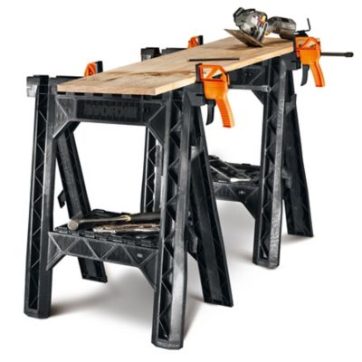 Image showing 5 th WORX 27 in. x 32 in. 1,000 lb. Capacity Clamping Sawhorses, 2-Pack