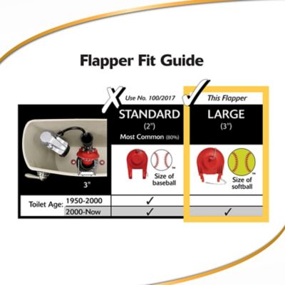 Image showing  3 in. Large Universal Toilet Flapper