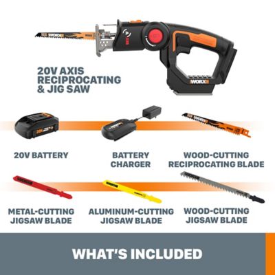 Image showing 7 th WORX 20V Cordless Axis Reciprocating and Jig Saw
