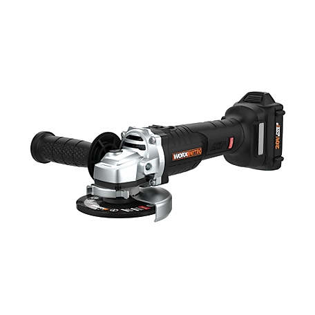 WORX 4-1/2 in. Dia. 2.0Ah 20V PowerShare Cordless Angle Grinder with Brushless Motor