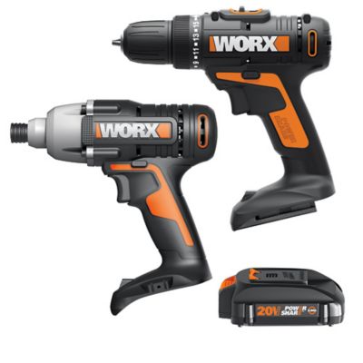 WORX Cordless 20V Drill and Impact Driver Combo Kit, 2 pc